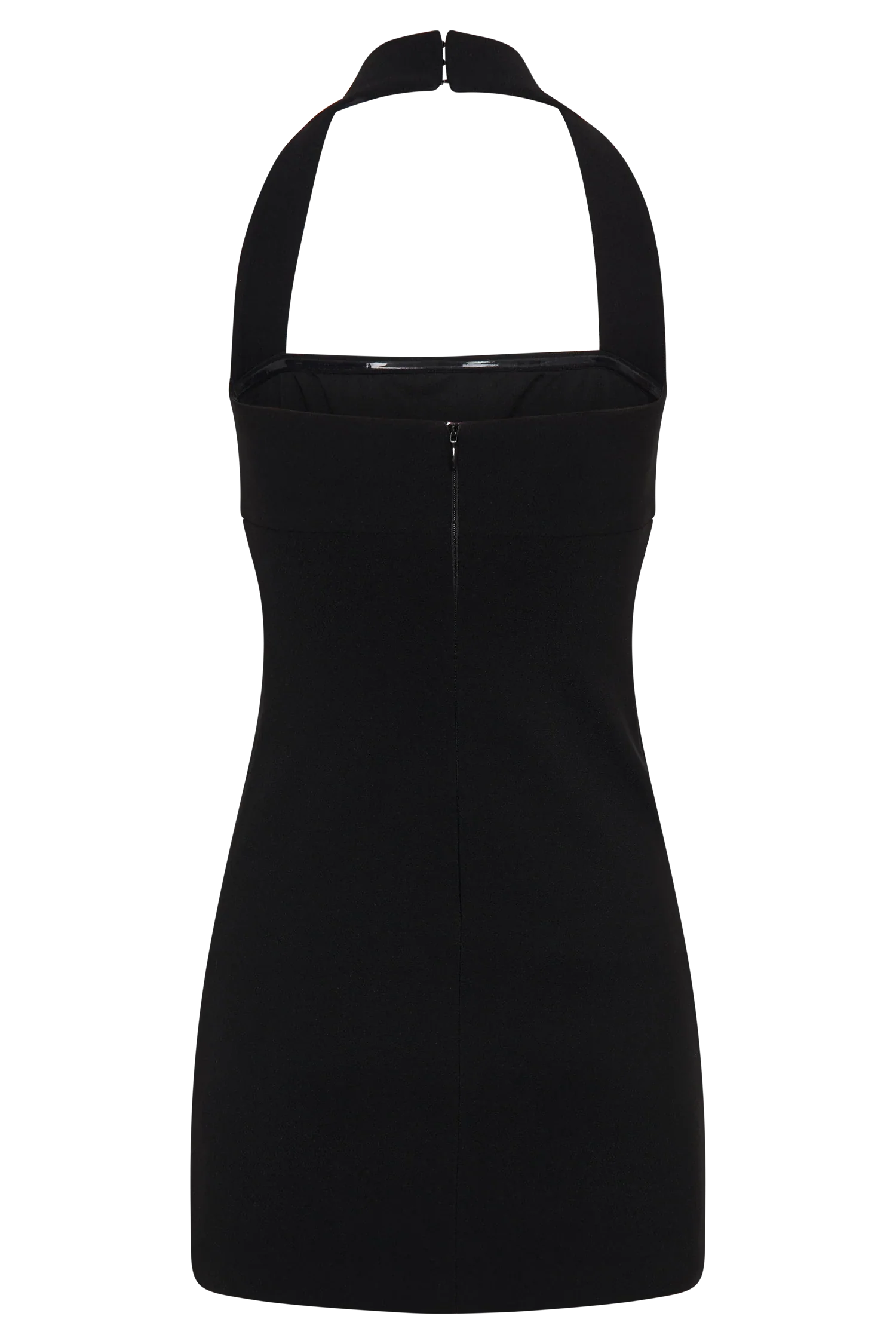 Amelita Suiting Halter Mini Dress - Black