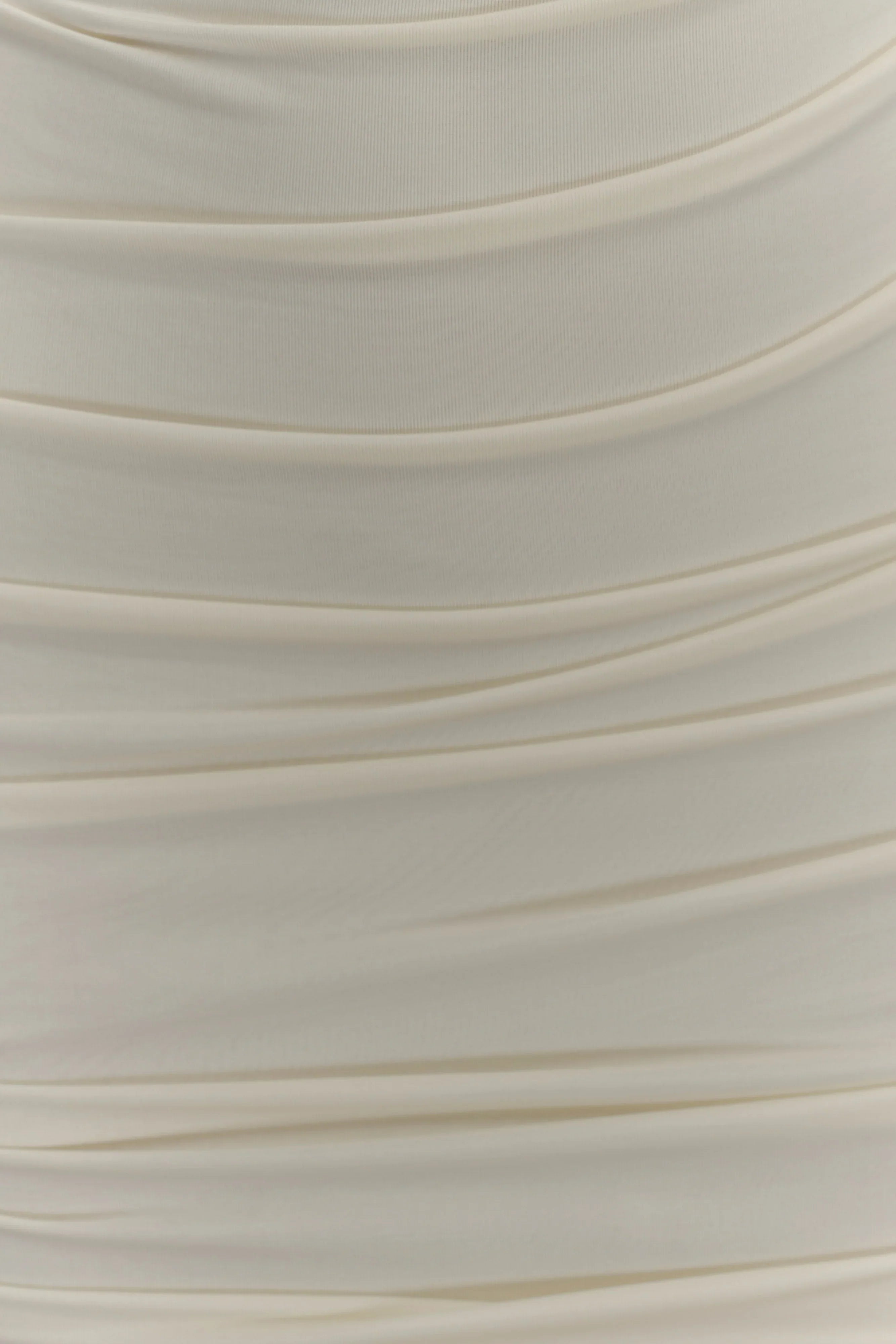 Camila Ruched Halter Midi Dress - Ivory